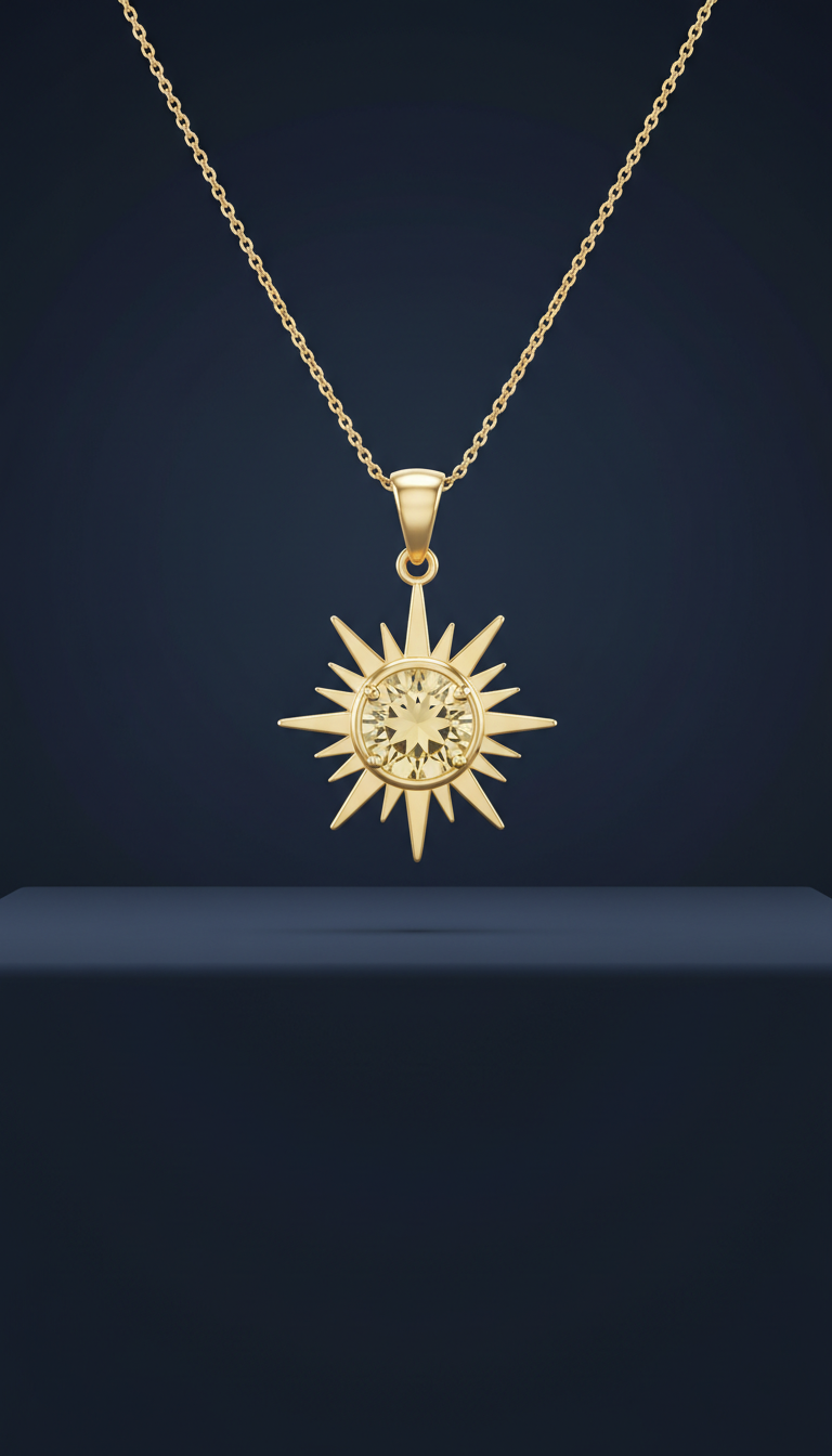 Solstice Pendant Necklace with Negative Space
