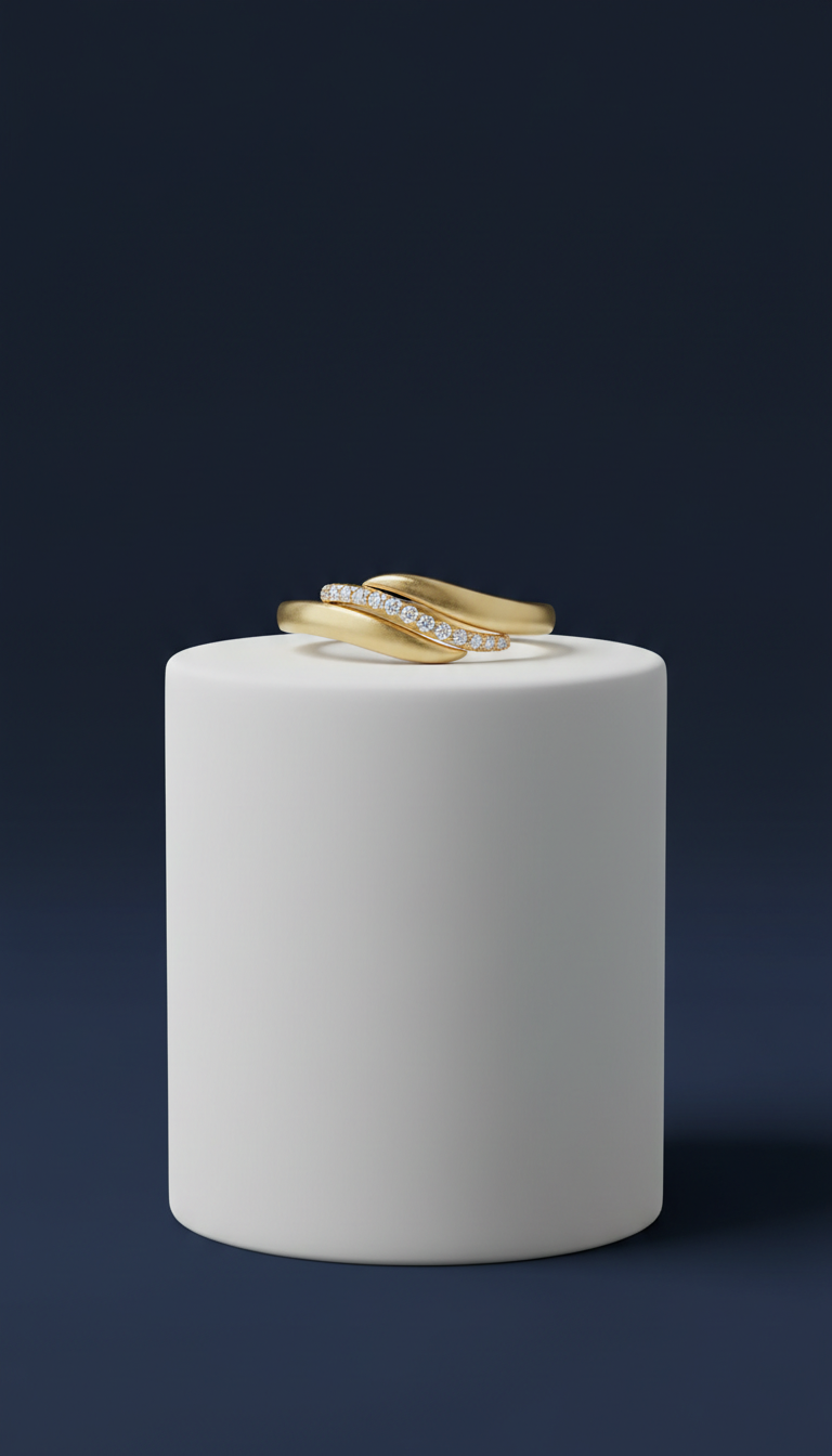 Aurora Curve Ring, 18K Gold-Plated