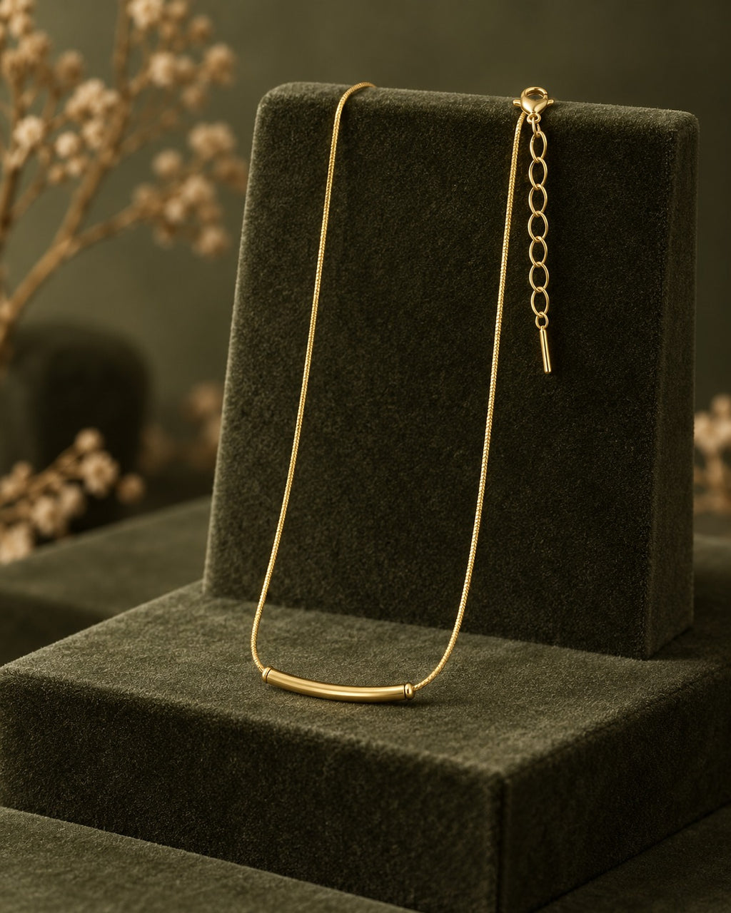 Minimal Gold-Tone Bar Necklace