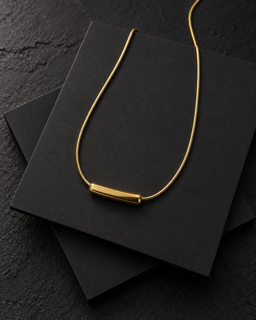Minimal Gold-Tone Bar Necklace